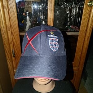 Umbro England 3 Lion Soccer Embroidered Logo Navy Strapback Hat Cap